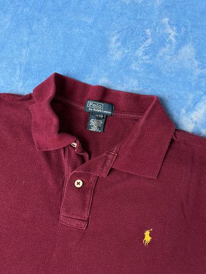 Burgundowy Longsleeve Polo Ralph Lauren 90s S