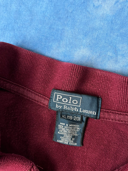 Burgundowy Longsleeve Polo Ralph Lauren 90s S