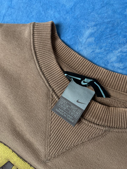 Brązowa Bluza Nike Logo 00s S/M
