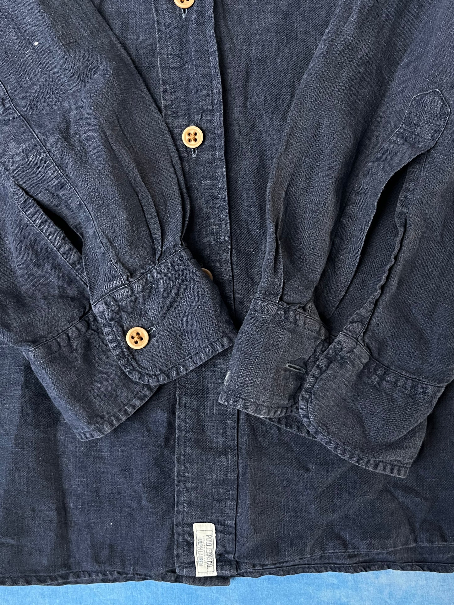 Koszula Lniana Polo Jeans Company Ralph Lauren 90s XL