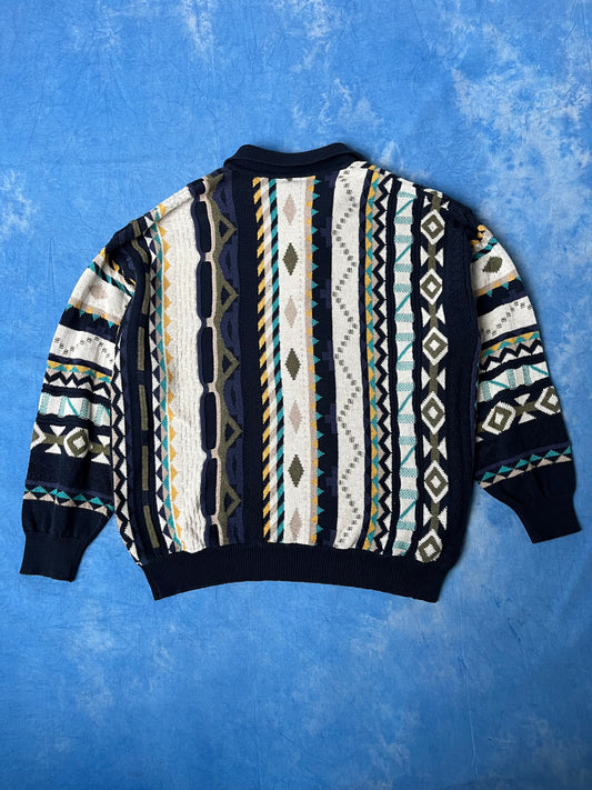 Sweterek Kolorowy we Wzorki 90s L/XL