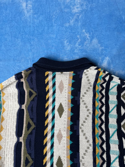Sweterek Kolorowy we Wzorki 90s L/XL