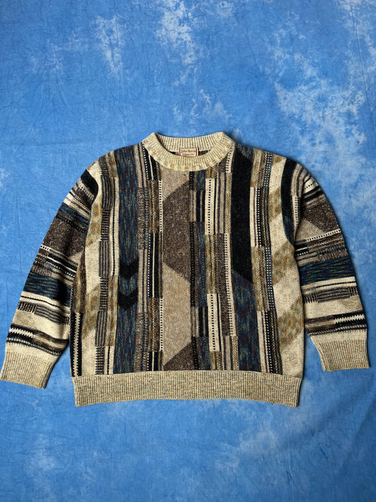Sweterek Merino Blend we Wzorki John Harris 90s L