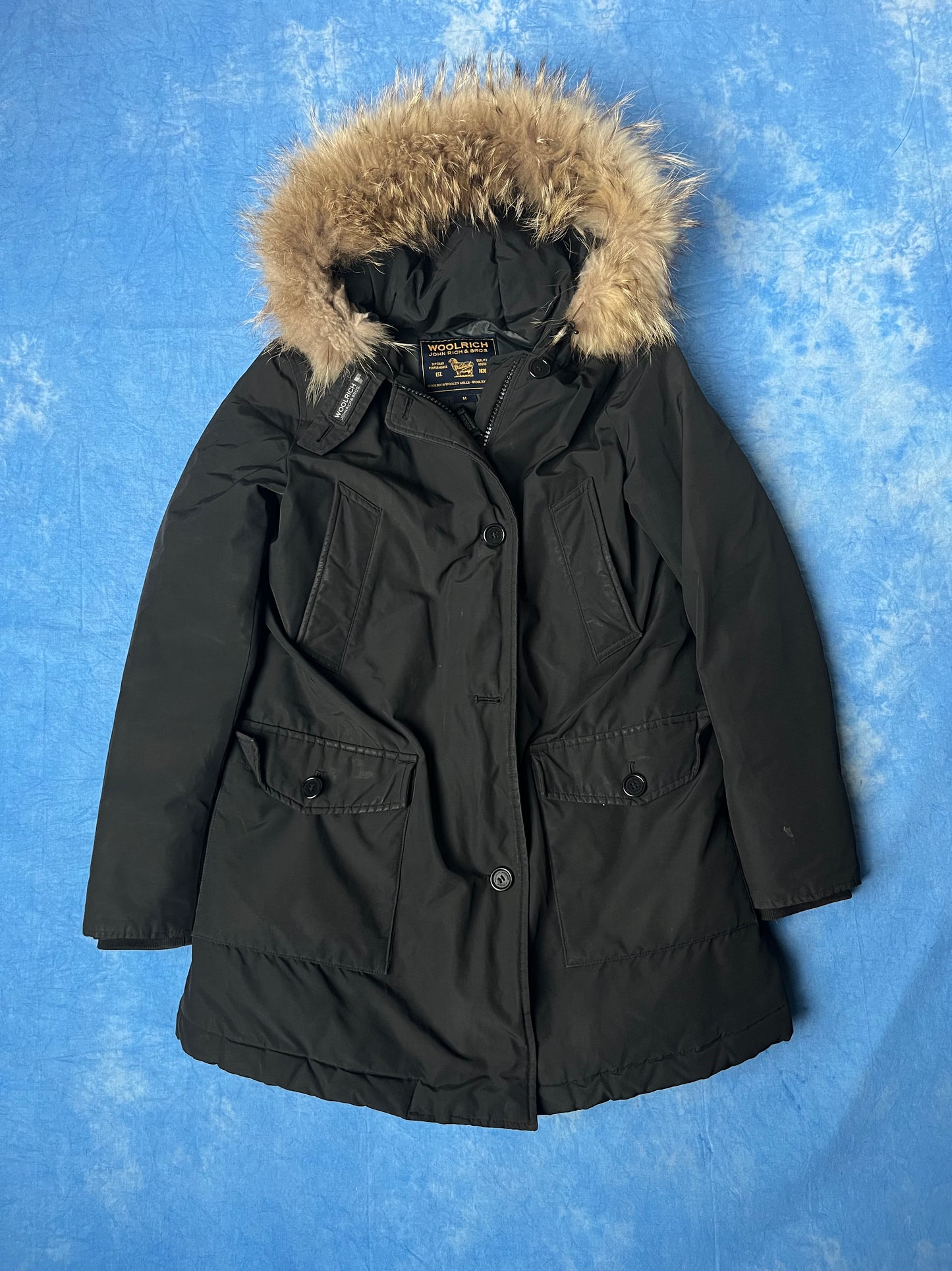 Damska Kurtka Puchowa Woolrich z Futrem z Szopa 00s M