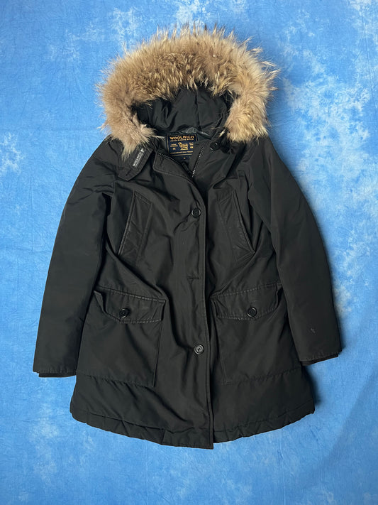 Damska Kurtka Puchowa Woolrich z Futrem z Szopa 00s M