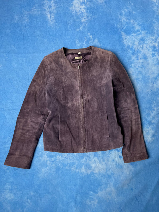 Fioletowa Skórzana Kurtka Departure 90s S