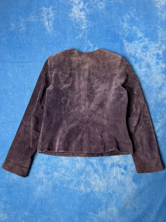 Fioletowa Skórzana Kurtka Departure 90s S