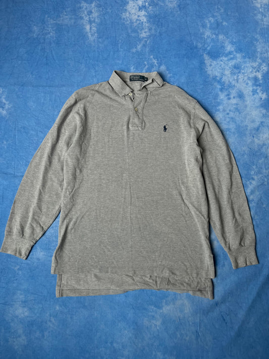Szary Longsleeve Polo Ralph Lauren 90s M