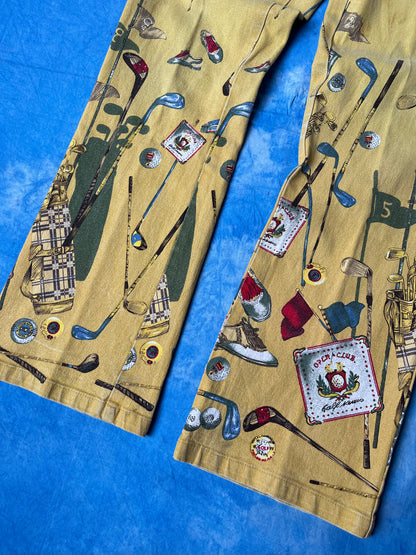 Damskie Dzwony Animal Farm of Copenhagen Golf Print 90s XS/S