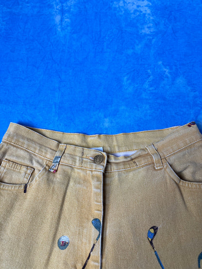 Damskie Dzwony Animal Farm of Copenhagen Golf Print 90s XS/S