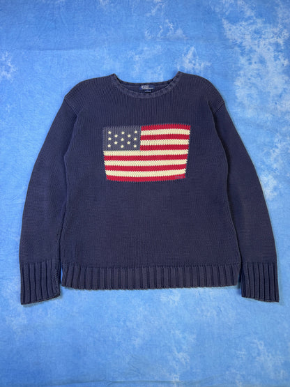 Sweterek Polo Ralph Lauren USA Flag 80s L