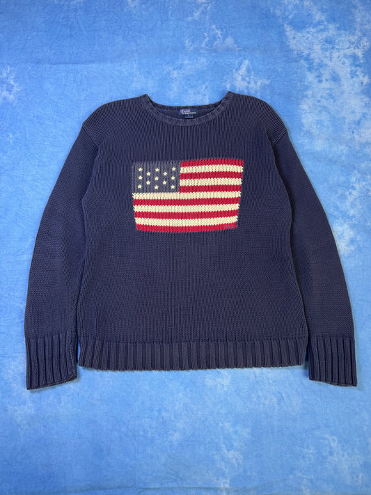 Sweterek Polo Ralph Lauren USA Flag 80s L