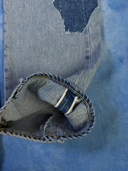 Jeansy Selvedge Levi's 501 Blue Tab Made in Japan Patchwork 2024 S/M