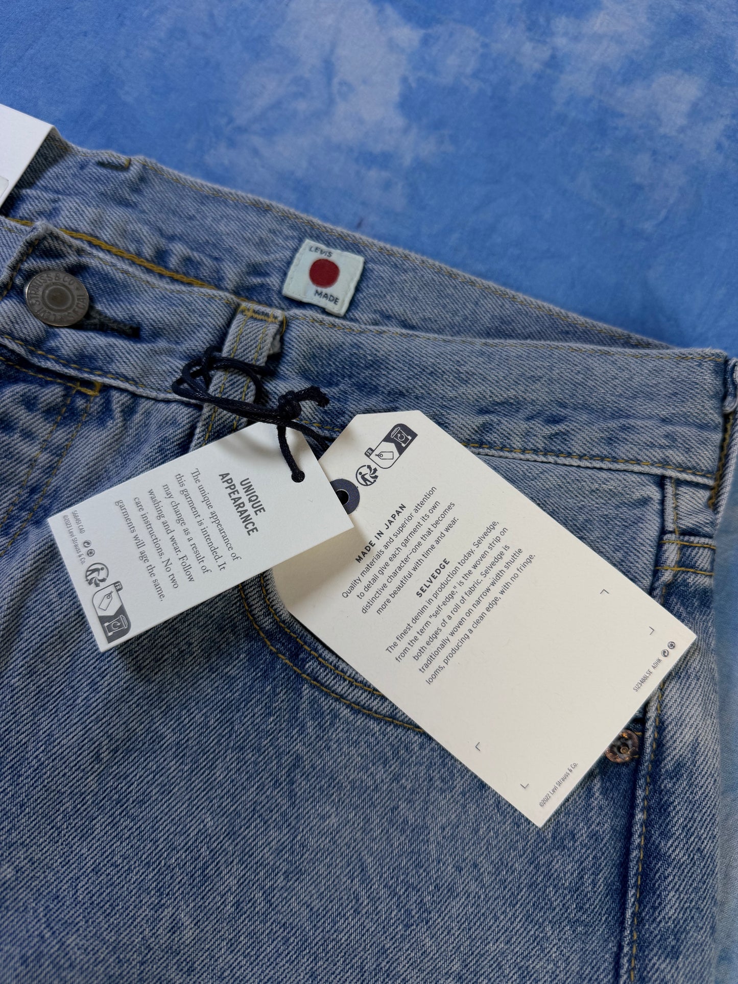 Jeansy Selvedge Levi's 501 Blue Tab Made in Japan Patchwork 2024 S/M