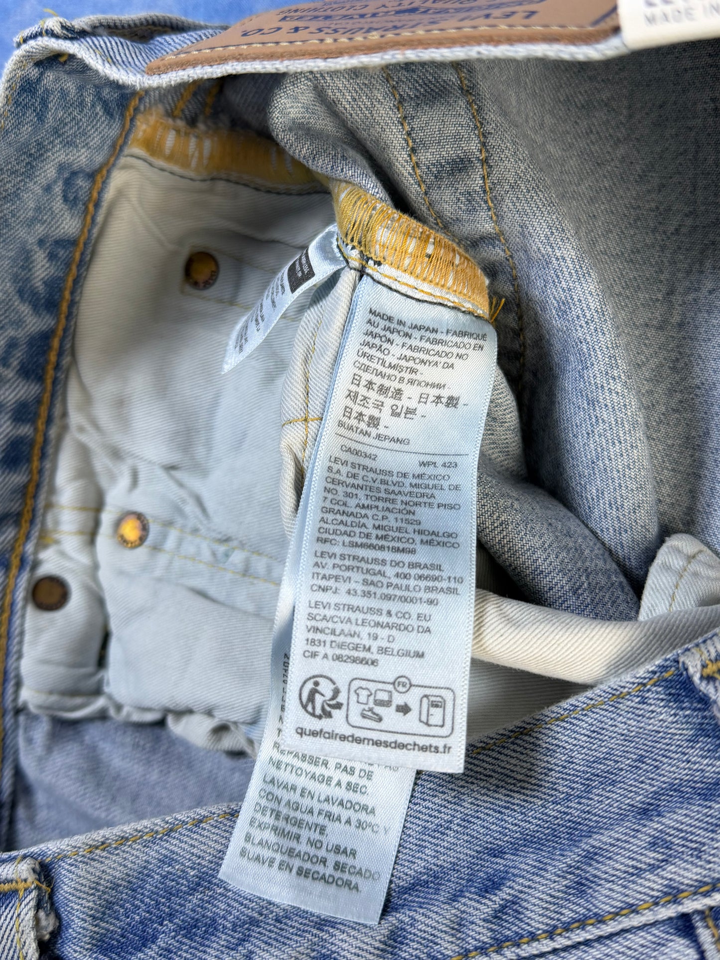 Jeansy Selvedge Levi's 501 Blue Tab Made in Japan Patchwork 2024 S/M