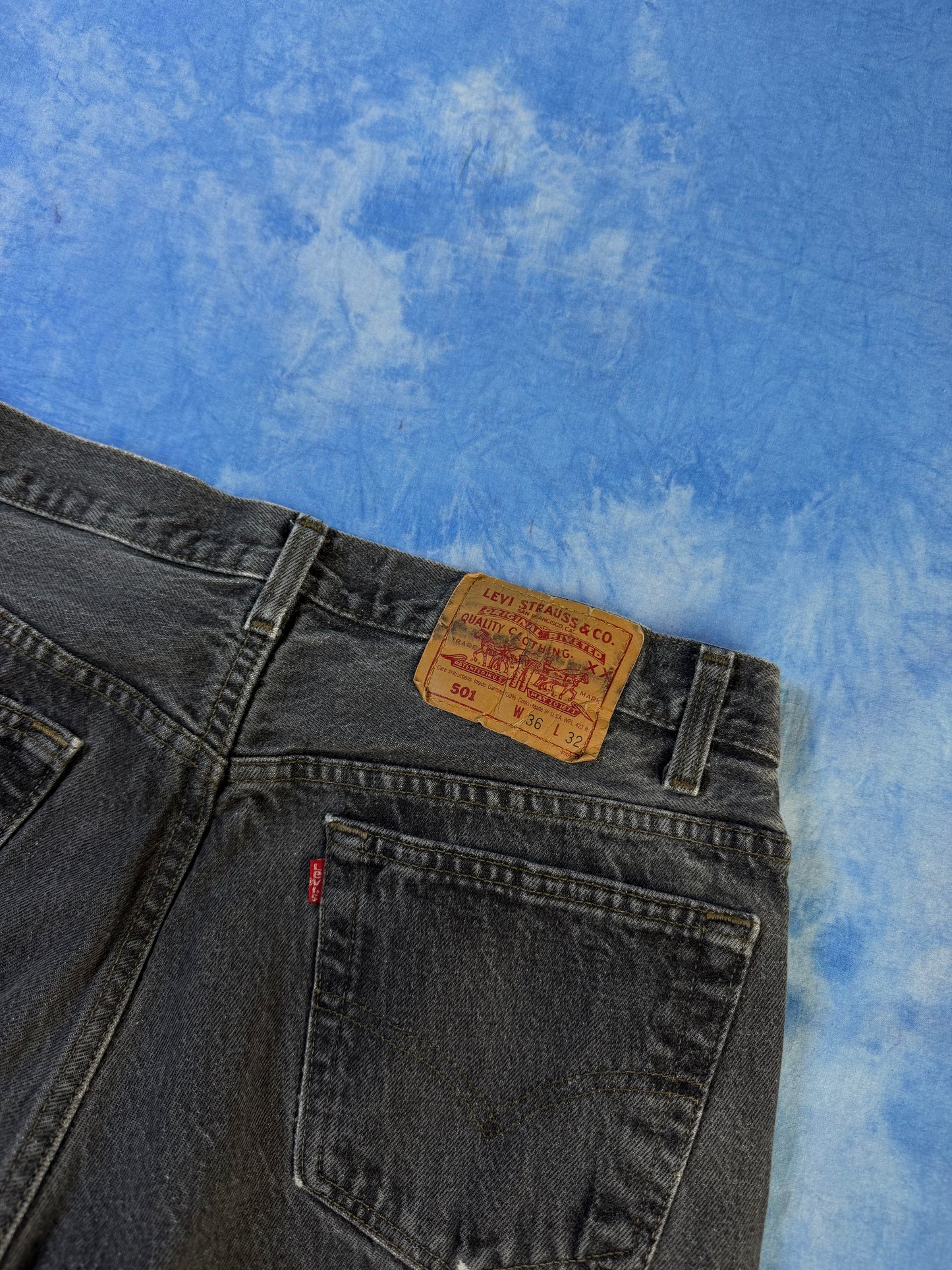 Jeansy Grafitowe Levi's 501 Made in USA 1992 M