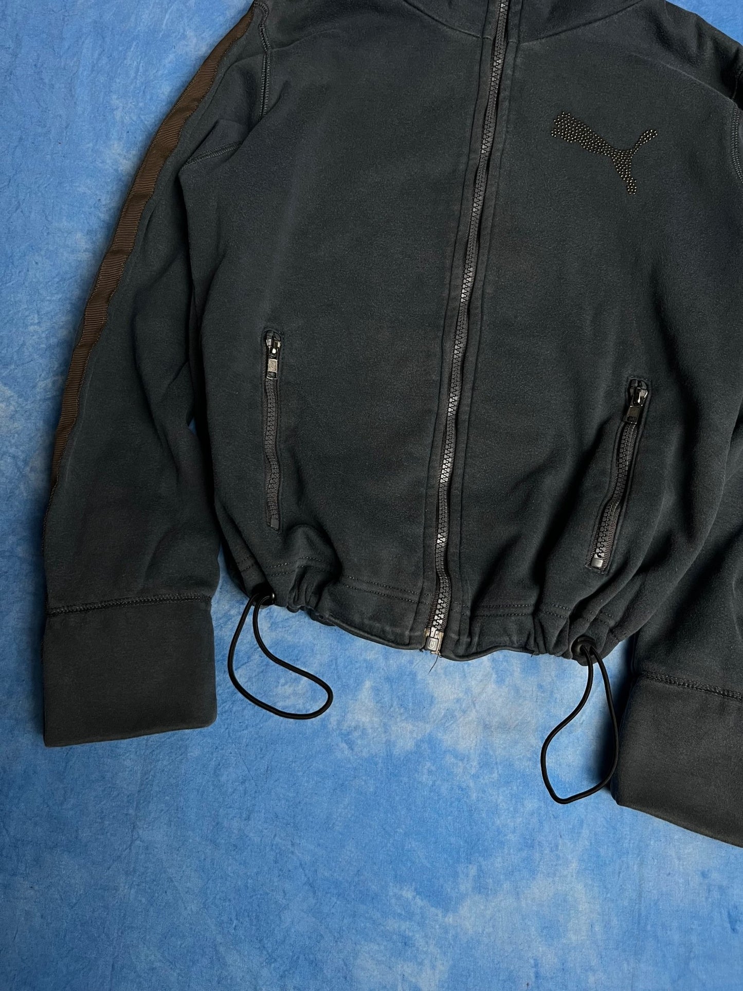 Bluza Rozpinana Puma z Kapturem i Sztucznym Futrem 00s XS | Piggy Boxer Vintage Shop