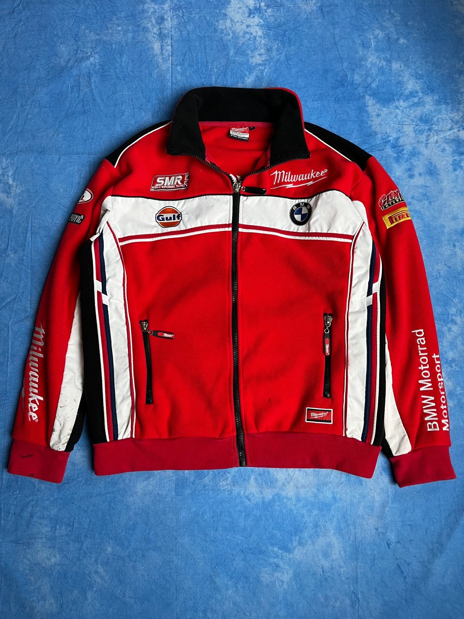 Bluza Zip Polarowa Milwaukee BMW Gulf Pirelli 00s L | Piggy Boxer Vintage Shop