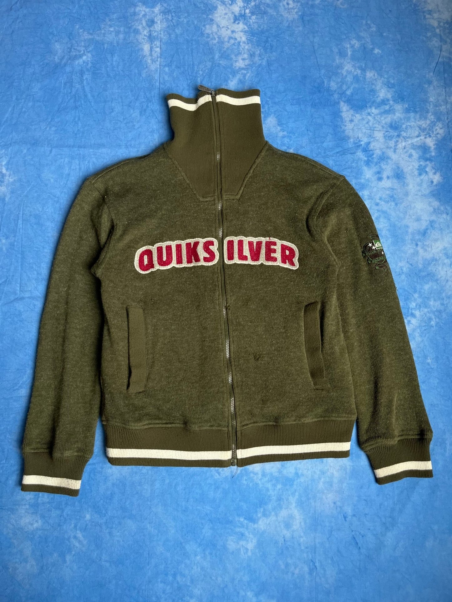 Bluza Zip Polarowa QuikSilver Wełniany Blend 00s M | Piggy Boxer Vintage Shop