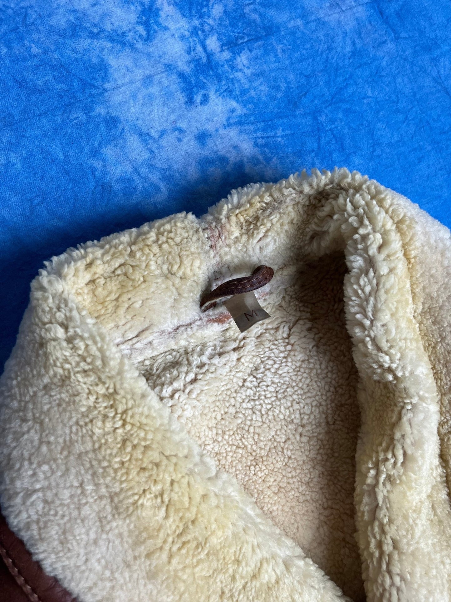 Brązowy Kożuch z Owczej Skóry 80s M | Piggy Boxer Vintage Shop