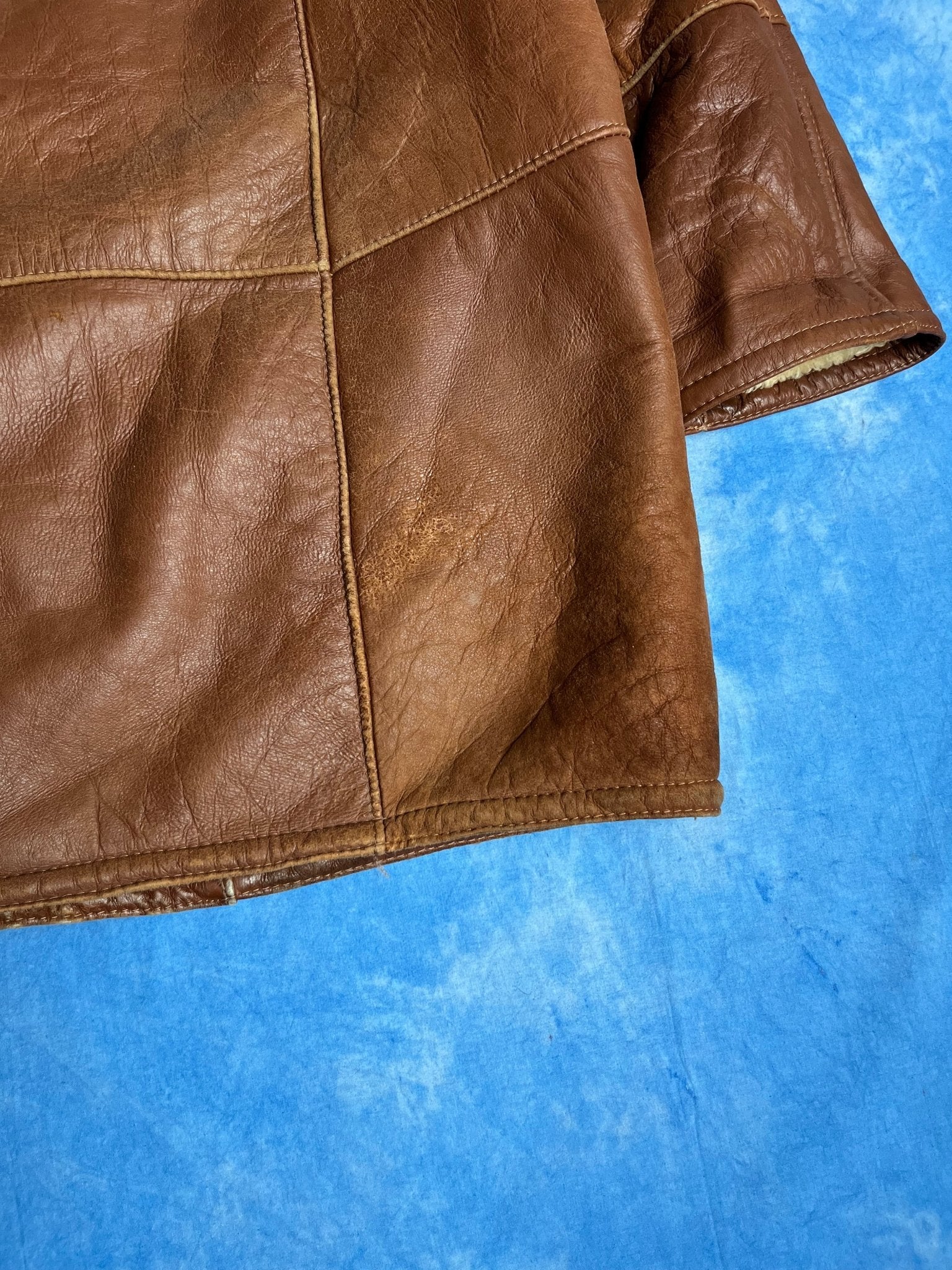 Brązowy Kożuch z Owczej Skóry 80s M | Piggy Boxer Vintage Shop