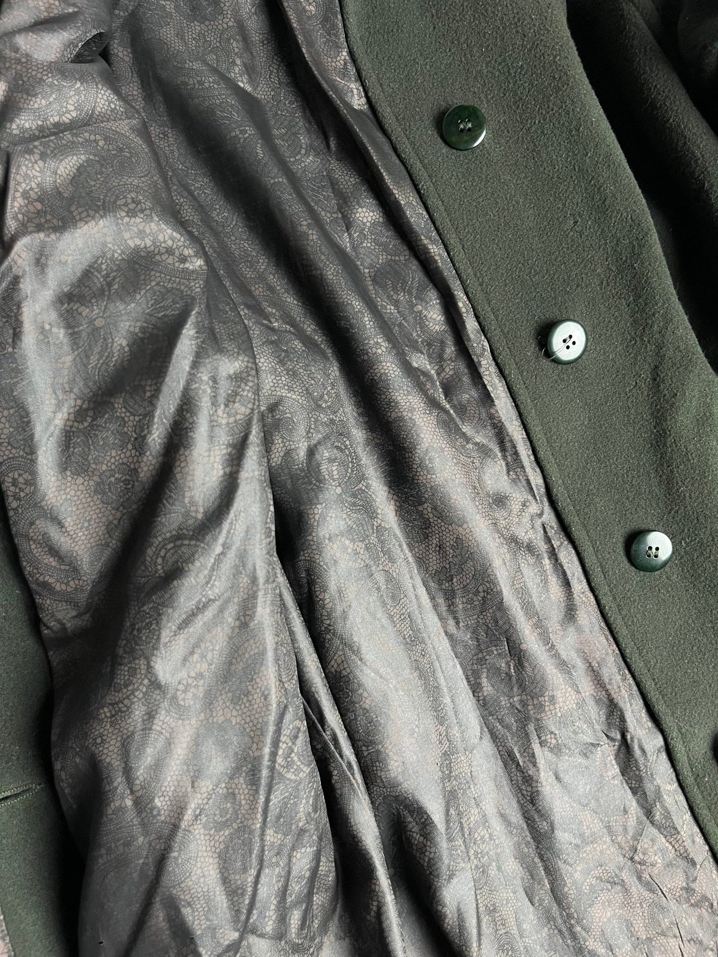 Ciemnozielony Płaszcz Wełniany 80s M - L | Piggy Boxer Vintage Shop