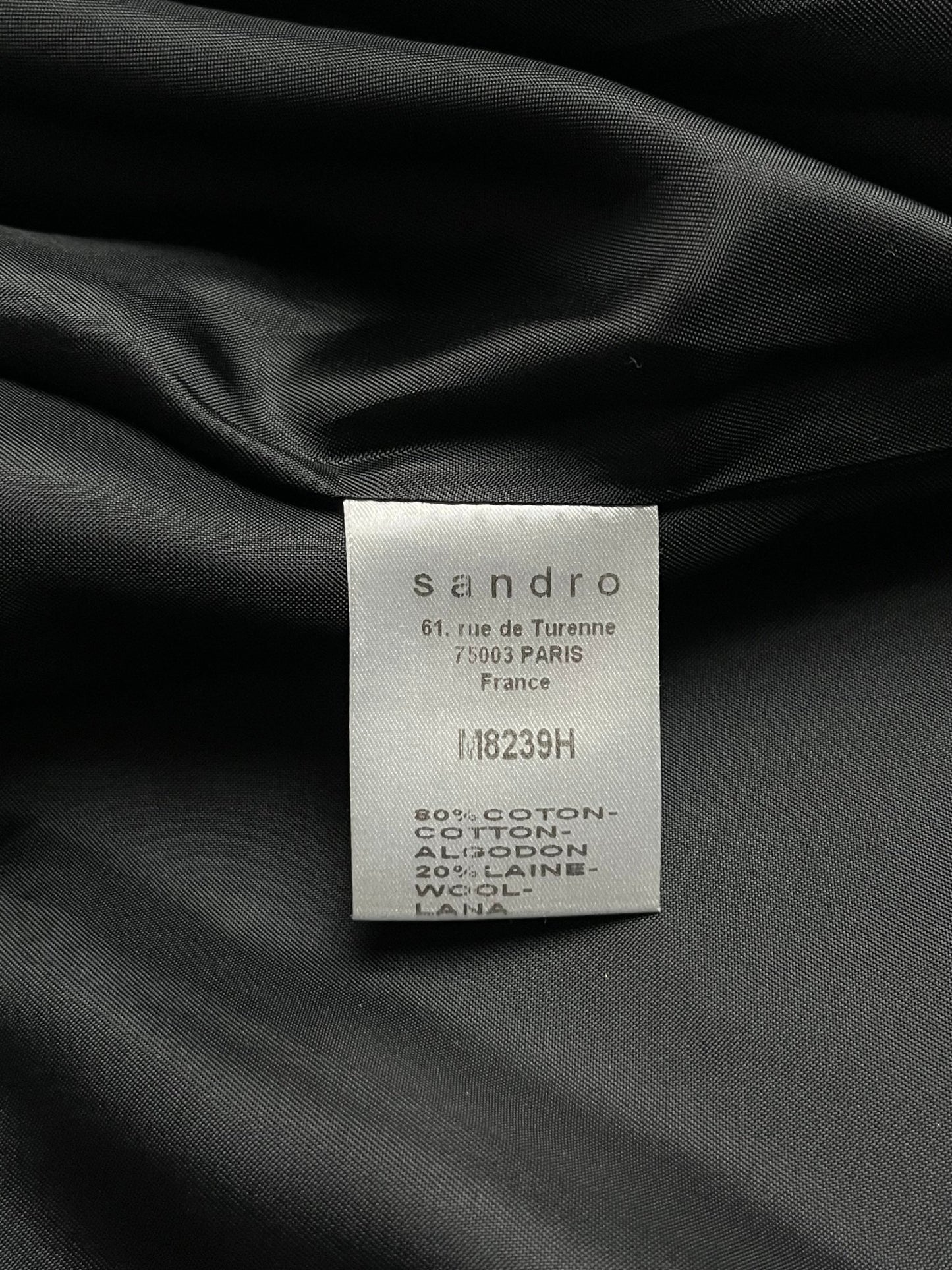 Damski Płaszcz Sandro z Domieszką Wełny 00s L | Piggy Boxer Vintage Shop