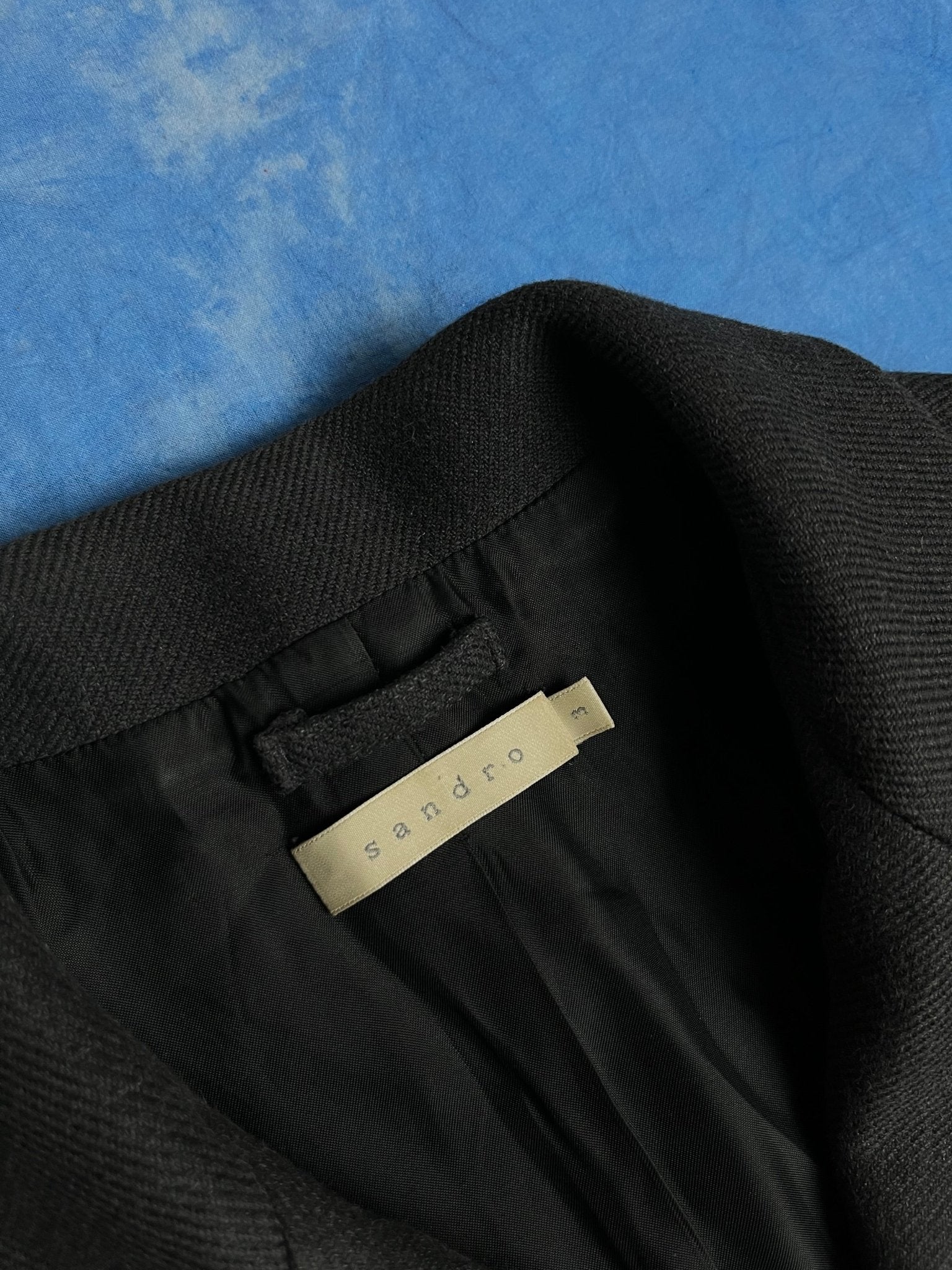 Damski Płaszcz Sandro z Domieszką Wełny 00s L | Piggy Boxer Vintage Shop