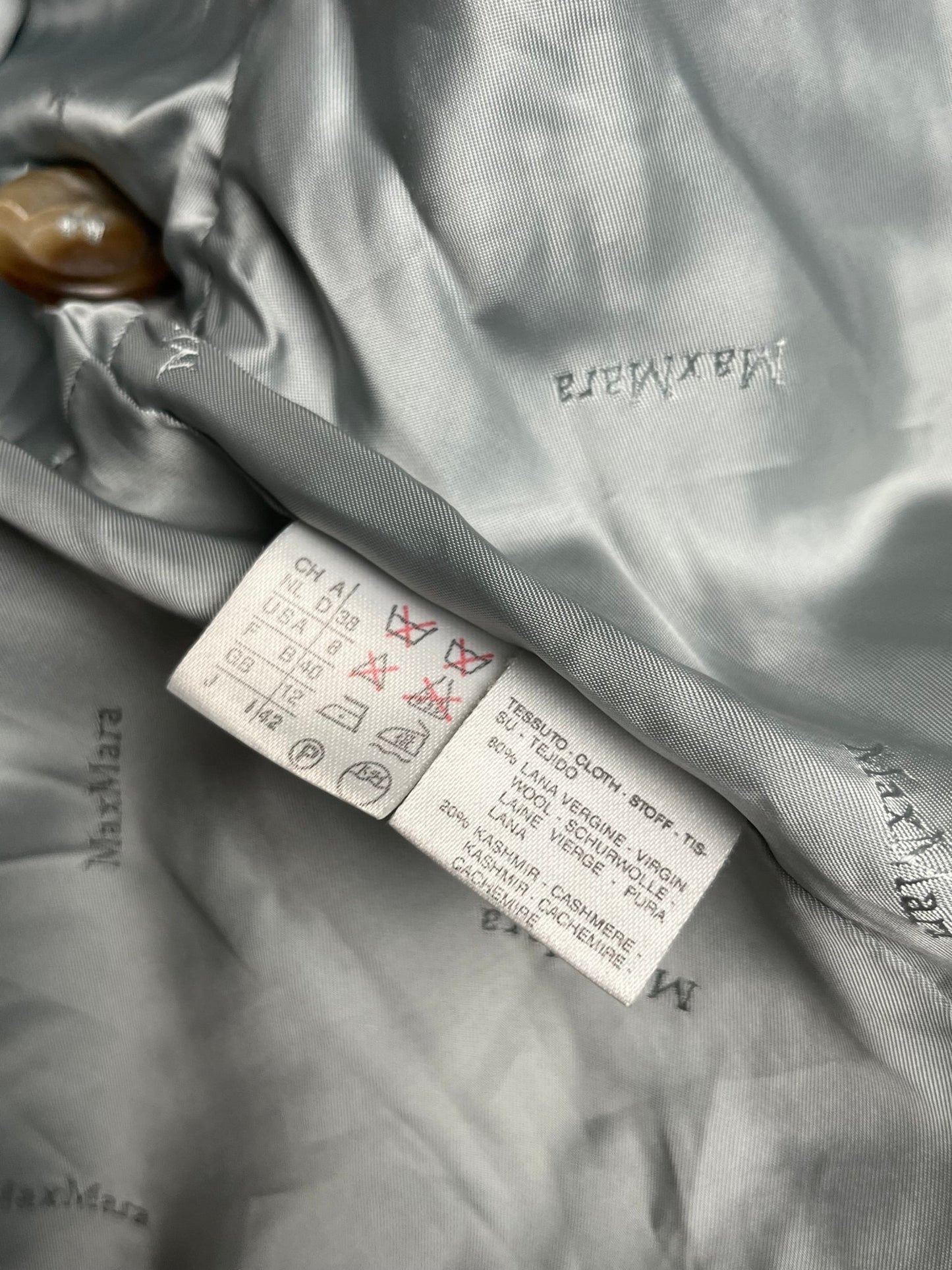 Damski Turkusowy Płaszcz Max Mara Wełniano Kaszmirowy 90s L | Piggy Boxer Vintage Shop