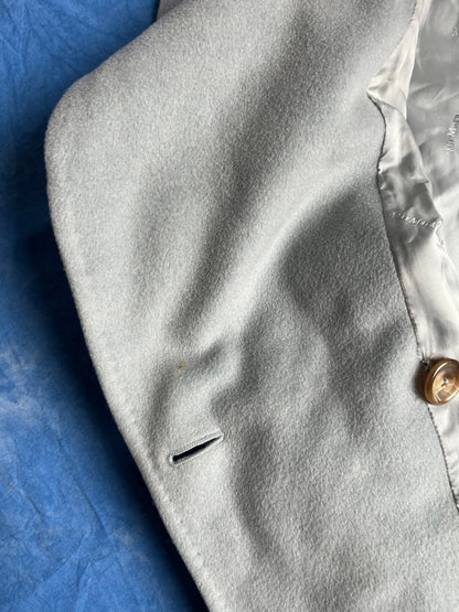 Damski Turkusowy Płaszcz Max Mara Wełniano Kaszmirowy 90s L | Piggy Boxer Vintage Shop