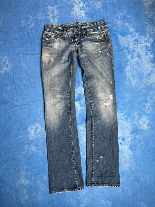 Damskie Jeansy Dsquared2 Chippewa patch 00s M | Piggy Boxer Vintage Shop