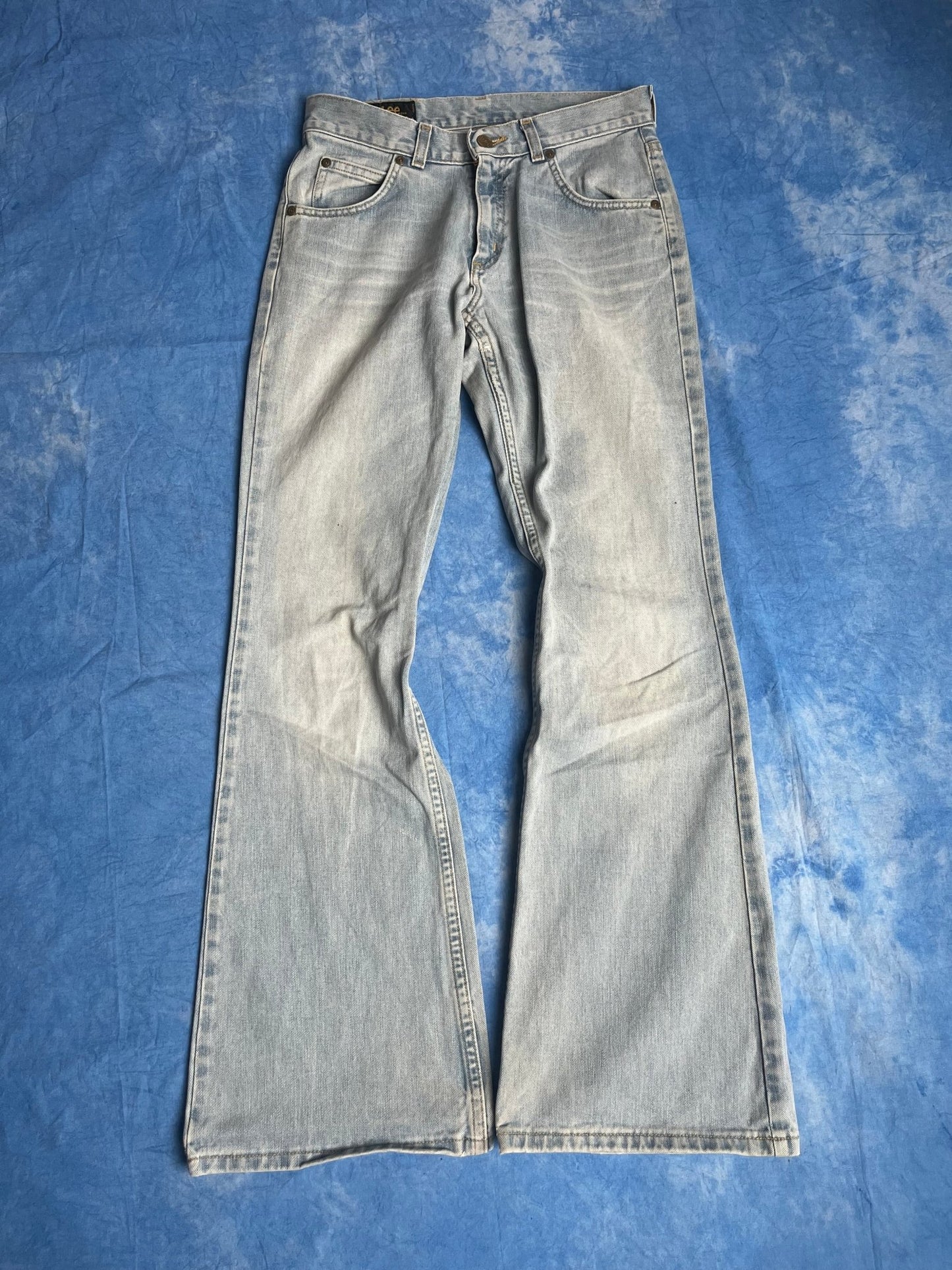 Damskie Jeansy Dzwony Lee Baby Blue 00s XS | Piggy Boxer Vintage Shop