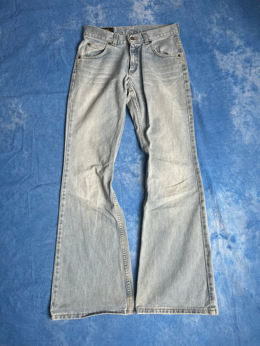 Damskie Jeansy Dzwony Lee Baby Blue 00s XS | Piggy Boxer Vintage Shop