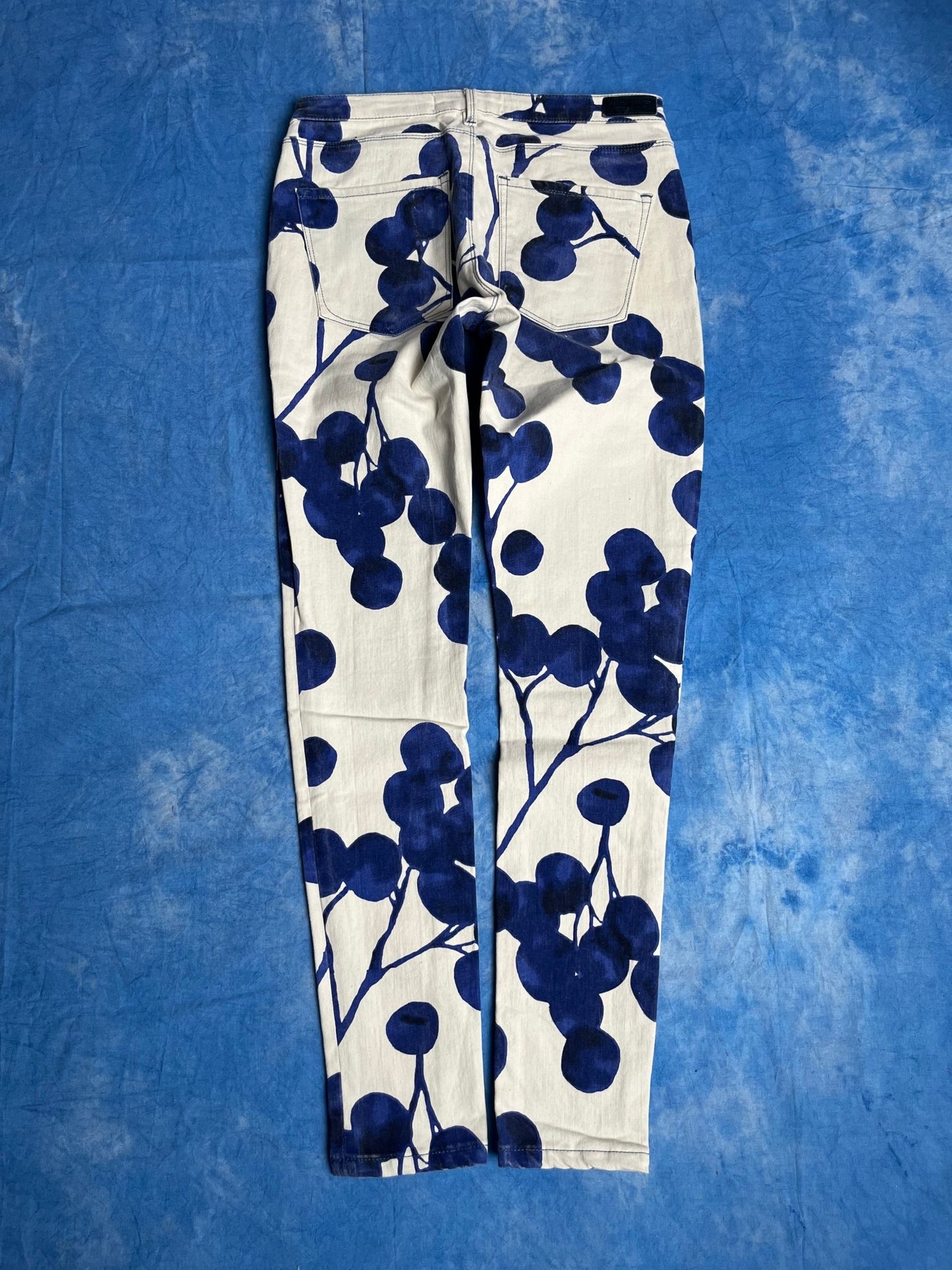 Damskie Jeansy Skinny Maison Scotch Blauw Flowers 00s 27x32 | Piggy Boxer Vintage Shop