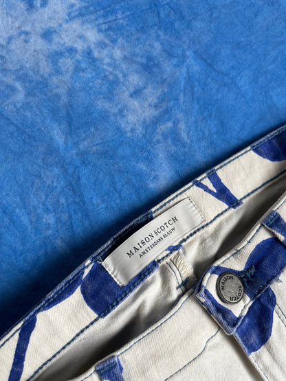 Damskie Jeansy Skinny Maison Scotch Blauw Flowers 00s 27x32 | Piggy Boxer Vintage Shop