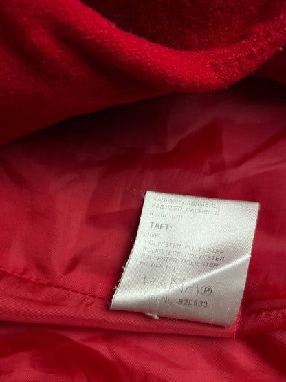 Długi Czerwony Płaszcz Wełniano Kaszmirowy 90s L | Piggy Boxer Vintage Shop