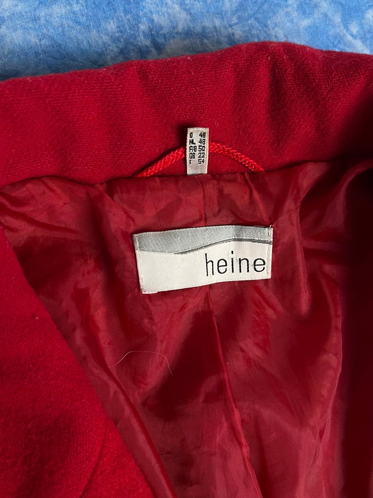 Długi Czerwony Płaszcz Wełniano Kaszmirowy 90s L | Piggy Boxer Vintage Shop