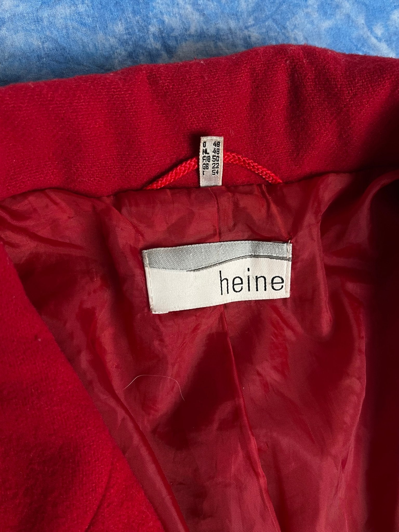 Długi Czerwony Płaszcz Wełniano Kaszmirowy 90s L | Piggy Boxer Vintage Shop