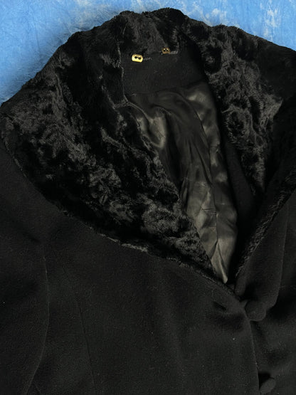 Długi Płaszcz Kaszmirowo Wełniany Avant Garde 90s M | Piggy Boxer Vintage Shop