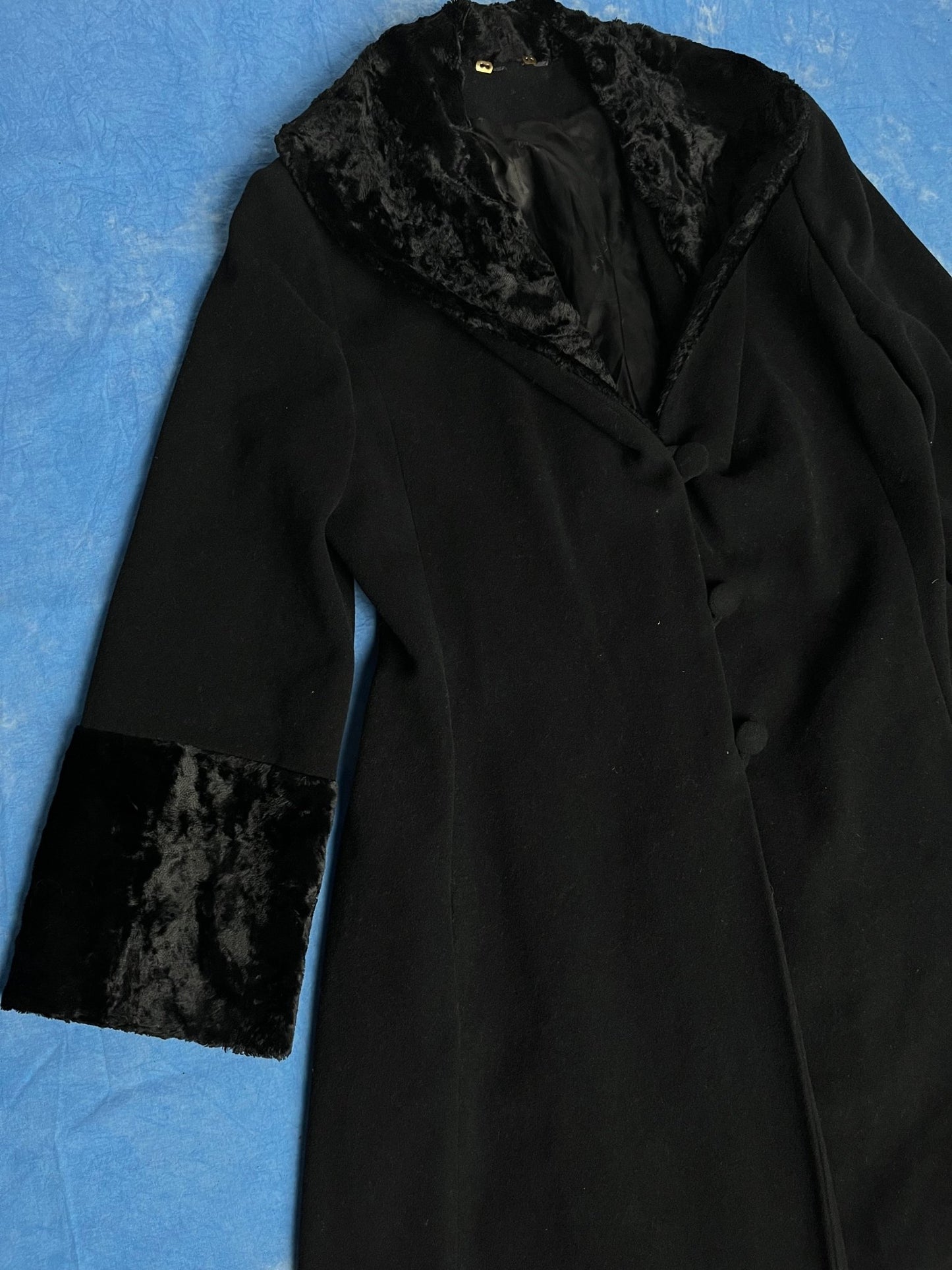 Długi Płaszcz Kaszmirowo Wełniany Avant Garde 90s M | Piggy Boxer Vintage Shop