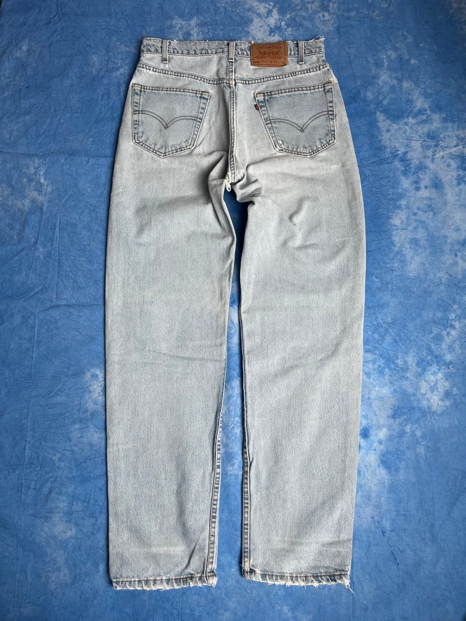 Jeansy Baby Blue Levi's 550 z 1997r Made in USA 33x34 | Piggy Boxer Vintage Shop