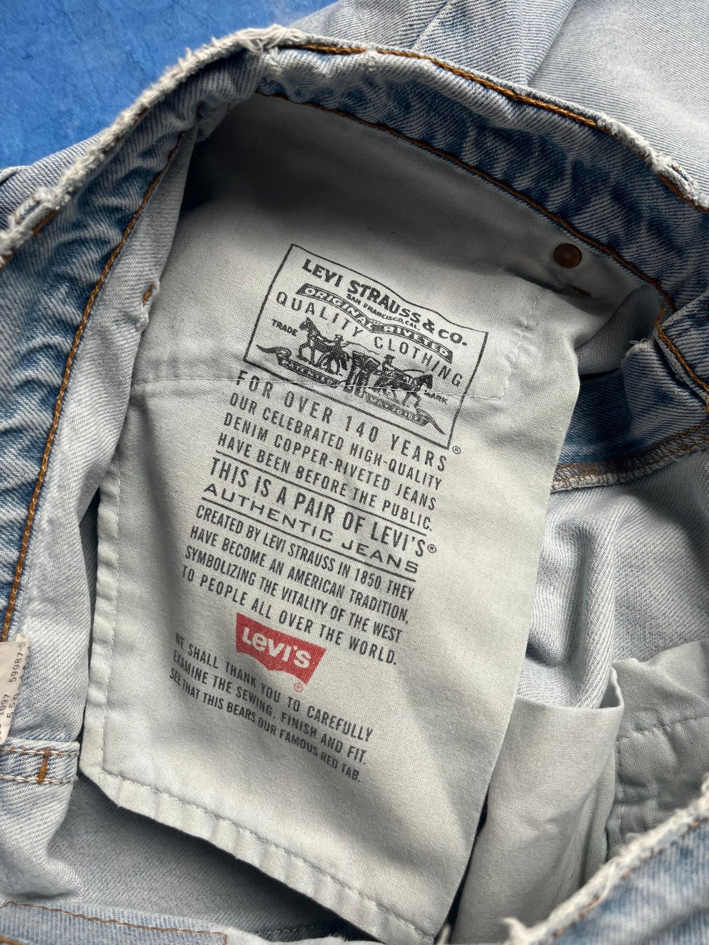 Jeansy Baby Blue Levi's 550 z 1997r Made in USA 33x34 | Piggy Boxer Vintage Shop