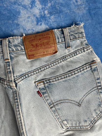 Jeansy Baby Blue Levi's 550 z 1997r Made in USA 33x34 | Piggy Boxer Vintage Shop