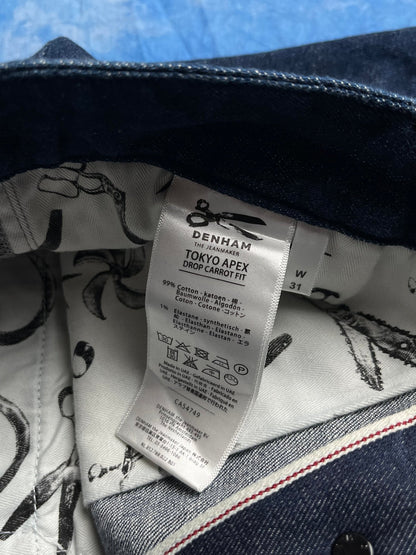 Jeansy Denham Tokyo Apex Drop Carrot Fit W31 | Piggy Boxer Vintage Shop