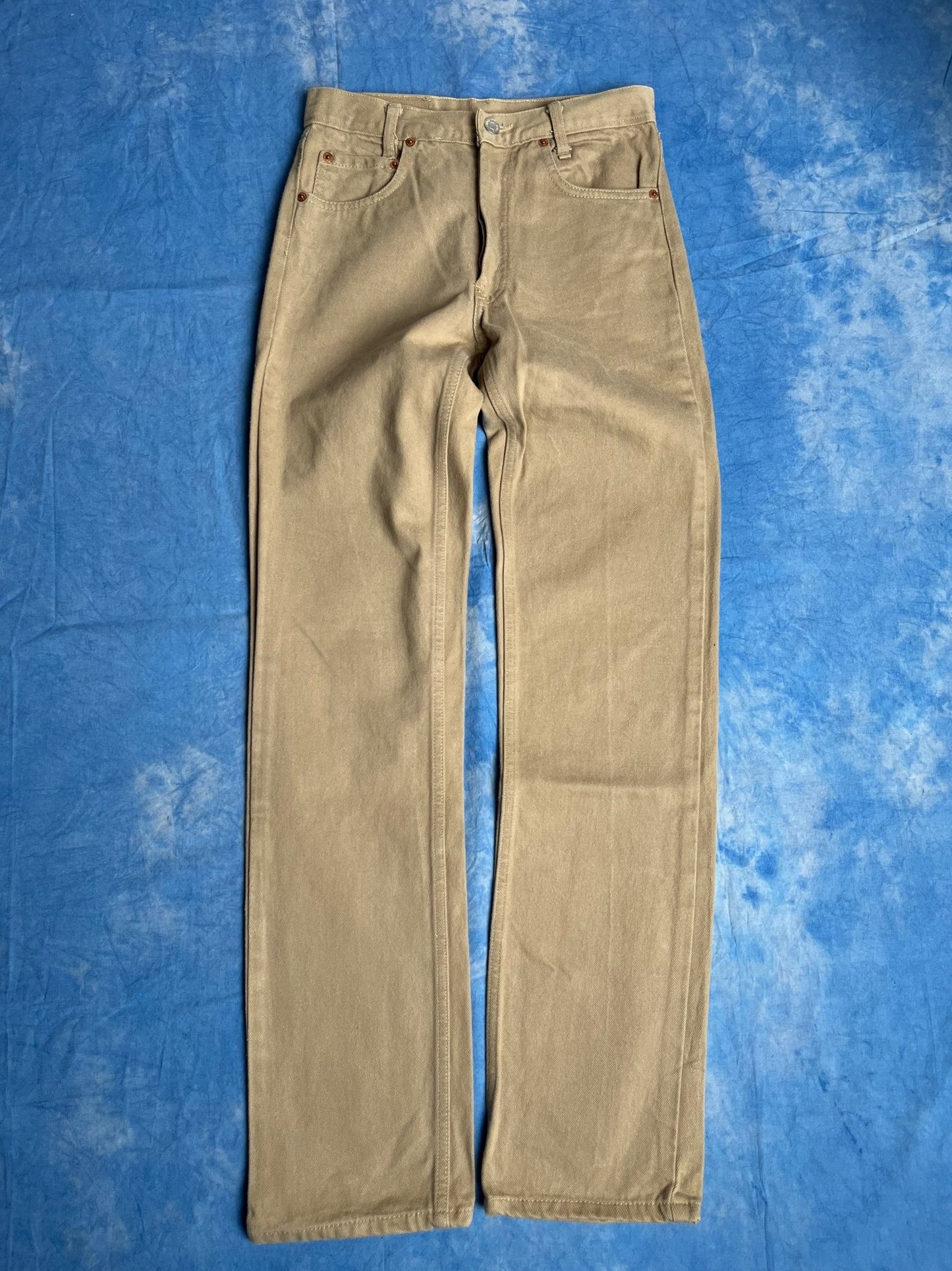 Jeansy Oliwkowe Levi's 501 z 1993r Made in USA XS | Piggy Boxer Vintage Shop