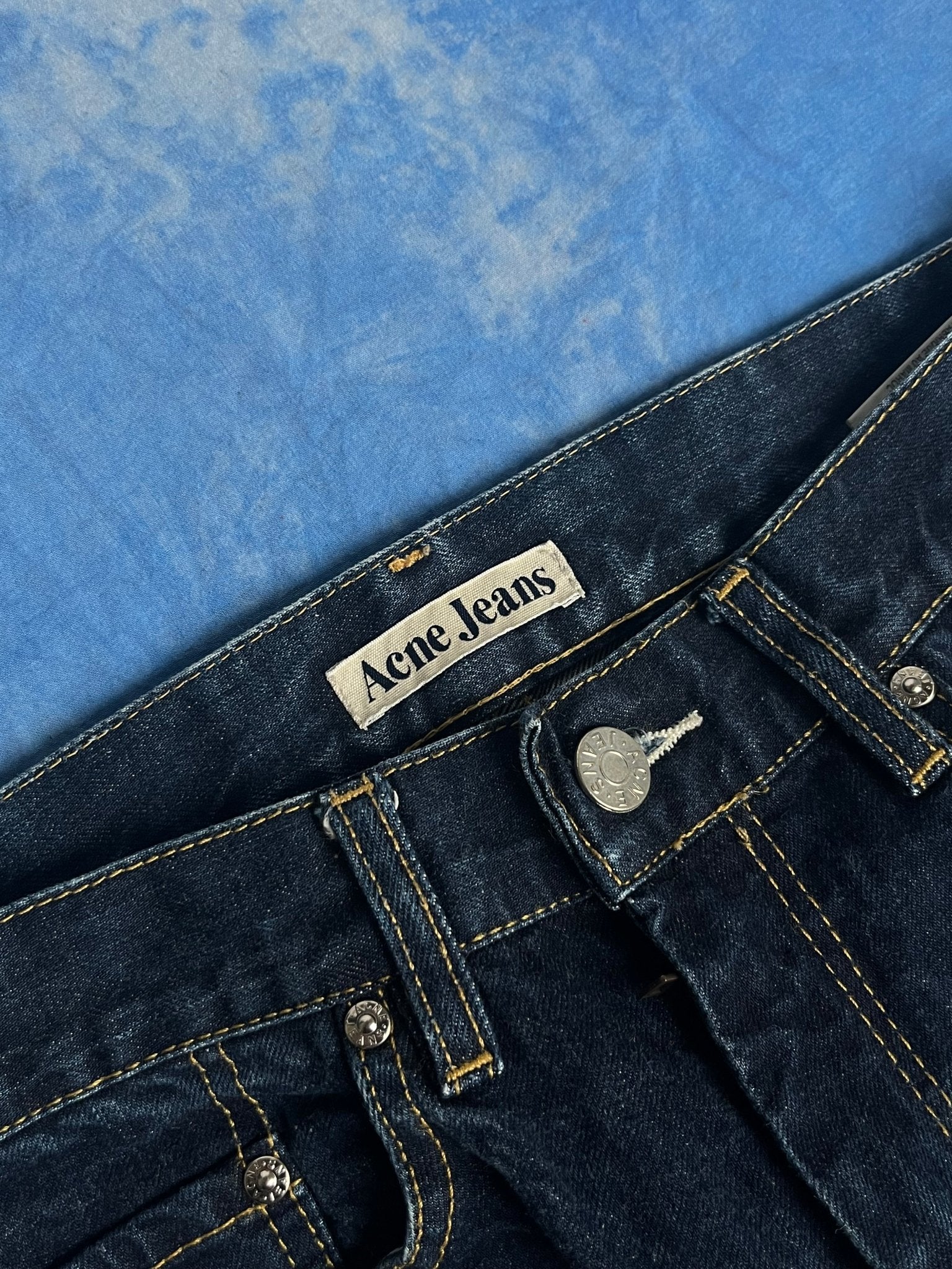 Jeansy Selvedge Acne Studios Her Dark Rinse White Oak 00s 26x32 | Piggy Boxer Vintage Shop