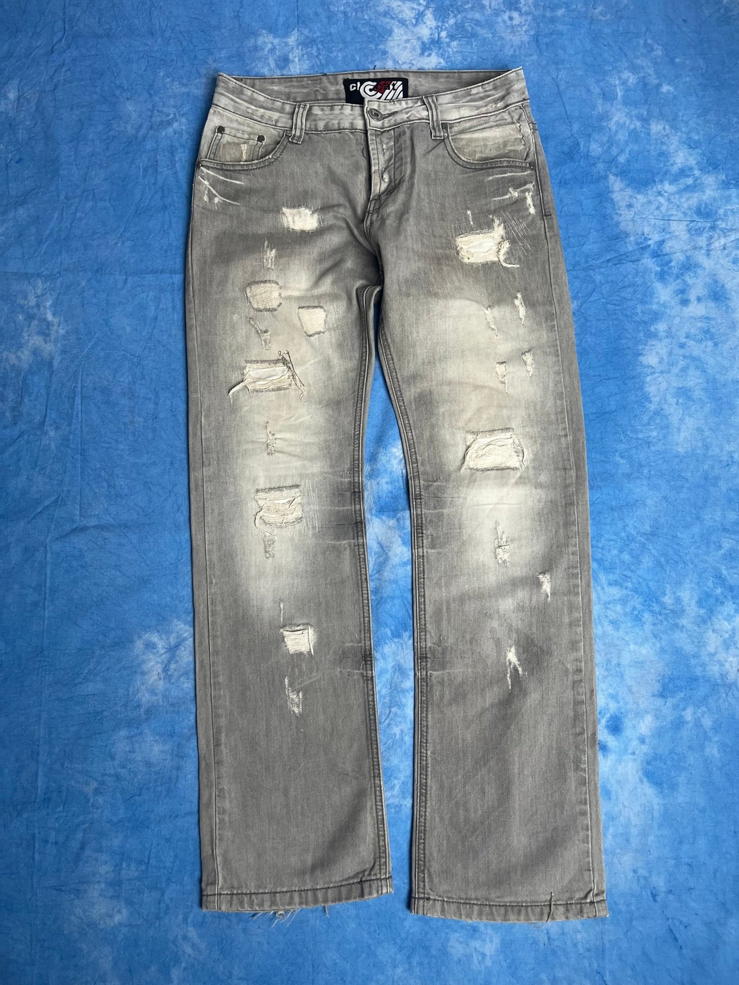 Jeansy z Przetarciami Cool Cat 00s 30x32 | Piggy Boxer Vintage Shop