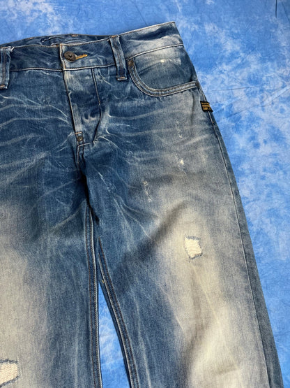 Jeansy z Przetarciami G - Star Raw Attack Low Straight 00s W32 L32 | Piggy Boxer Vintage Shop