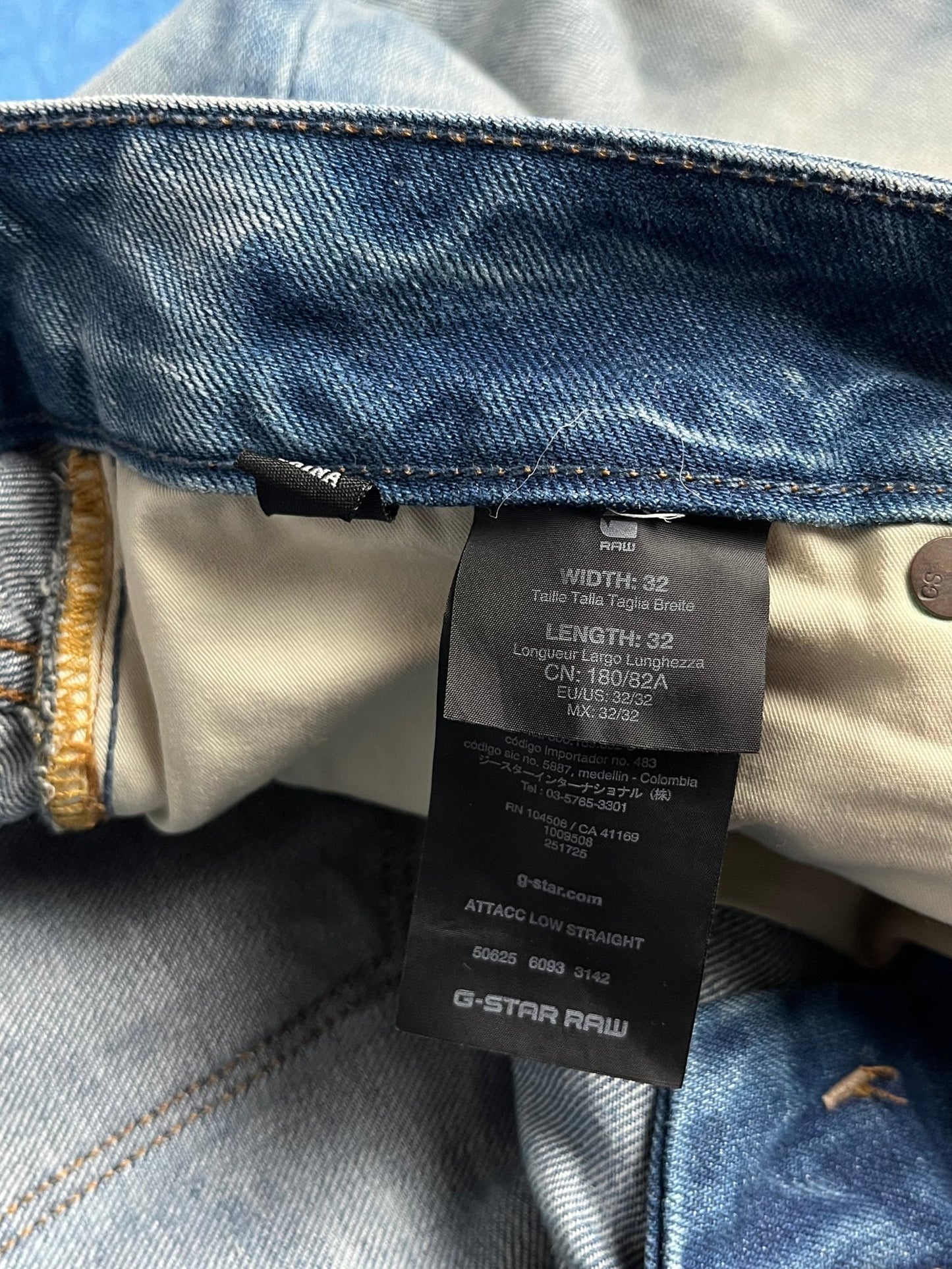 Jeansy z Przetarciami G - Star Raw Attack Low Straight 00s W32 L32 | Piggy Boxer Vintage Shop