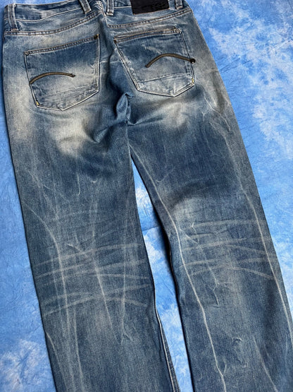 Jeansy z Przetarciami G - Star Raw Attack Low Straight 00s W32 L32 | Piggy Boxer Vintage Shop